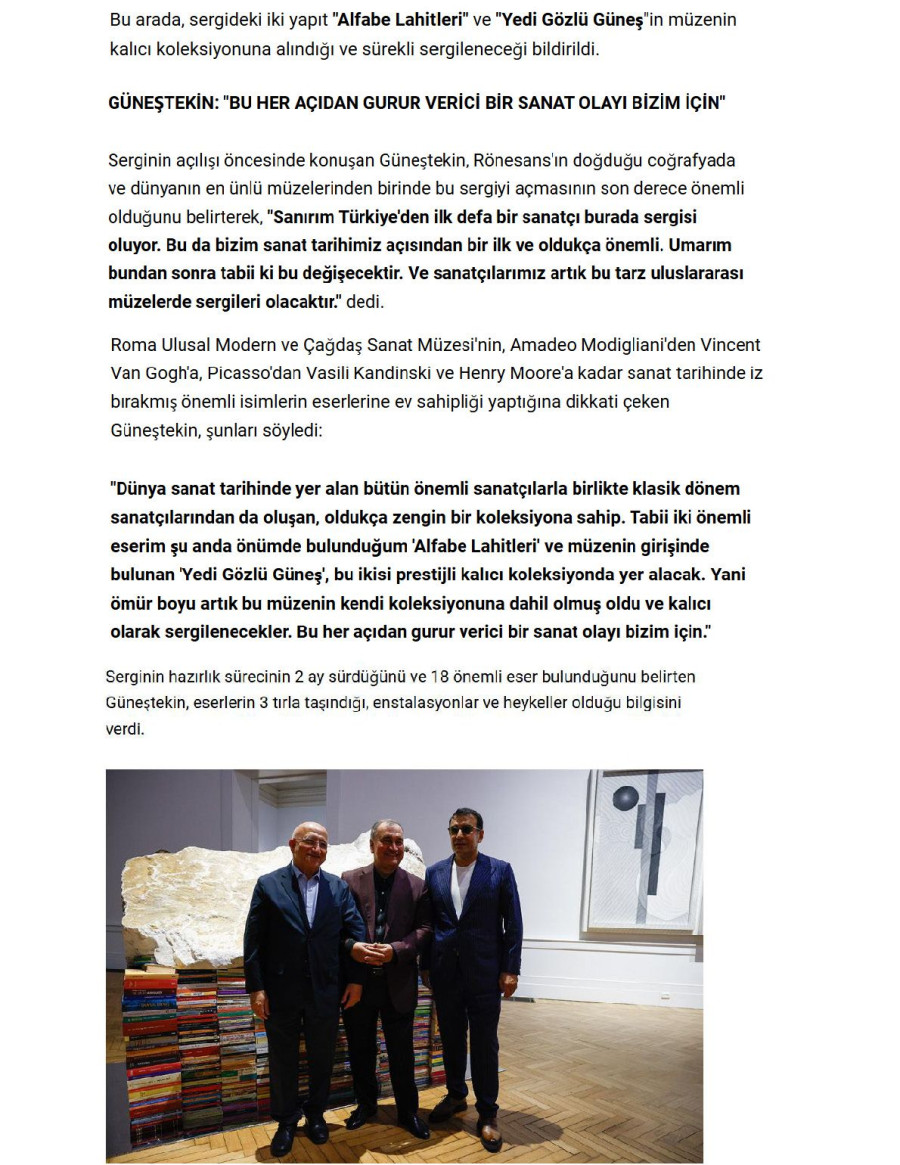 Ahmet Güneştekin “Yoktunuz” İle Roma’yı Fethetti: Dünya Müzesinde Türk İmzası