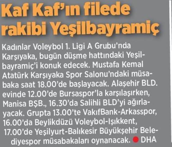 Kaf Kaf'ın filede rakibi Yeşilbayramiç