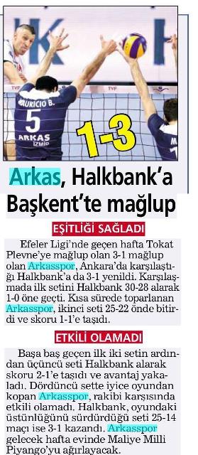 Arkas, Halkbank'a Başkent'te mağlup