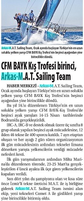 CFM BAYK kış trofesi birinci, Arkas-M.A.T. Sailing Team