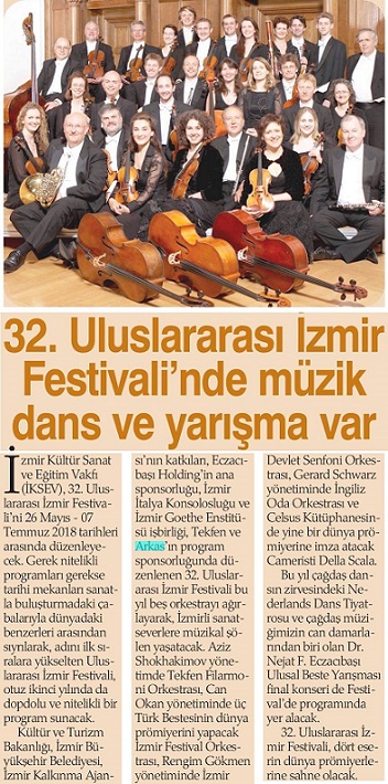 32.Uluslararası İzmir Festivali'nde müzik dans ve yarışma var