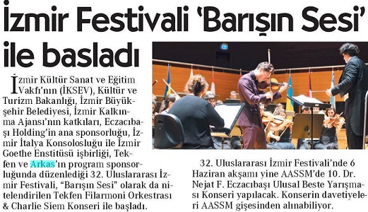 İzmir Festivali 'Barışın Sesi' ile başladı