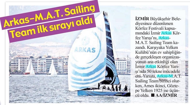 Arkas M.A.T. Sailing Team ilk sırayı aldı