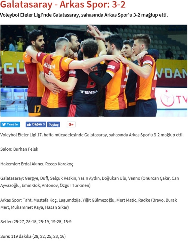 Galatasaray-Arkas Spor: 3-2