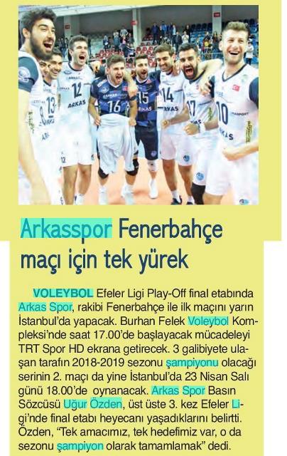 Arkasspor Fenerbahçe maçı için tek yürek