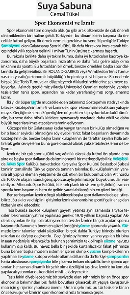 Spor Ekonomisi ve İzmir