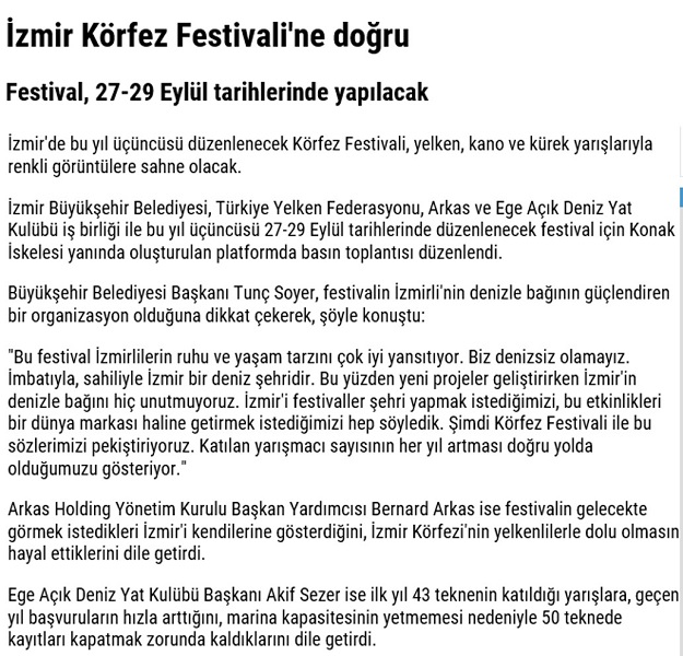 İzmir Körfez Festivali'ne doğru