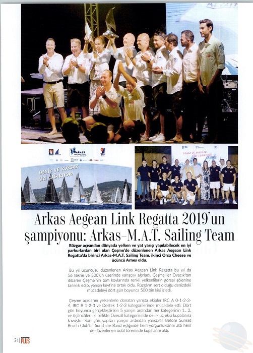 Arkas Aegean Link Regatta 2019’un şampiyonu: Arkas-M.A.T. Sailing Team
