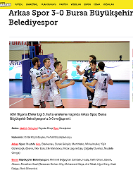 Arkas Spor 3-0 Bursa Büyükşehir Belediyespor